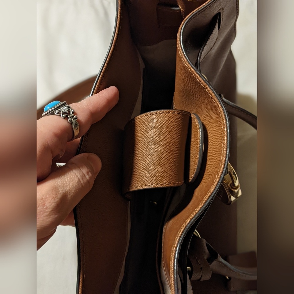 Michael kors gold & brown purse With Wallet - Picture 6 of 14